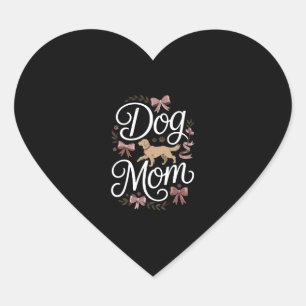 Dog Mom Elegant Coquette Golden Retriever Design Heart Sticker