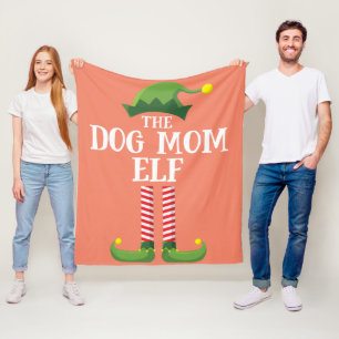 Dog Mom Elf Matching Family Group Christmas Party Fleece Blanket