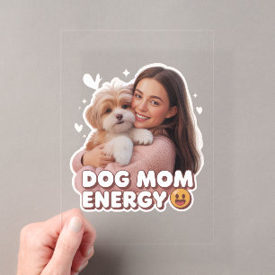 Dog Mom Energy - trendy dog mom design Acrylic Invitations