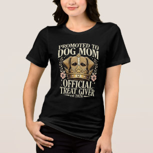 Dog Mom Est 2026 Official Treat Giver Crown Tri-Blend Shirt