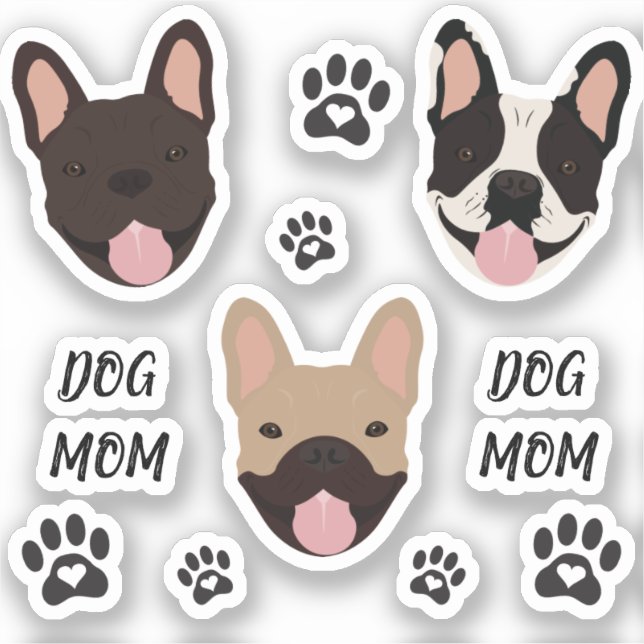 Dog Mom French Bulldogs Paw Print (Front)