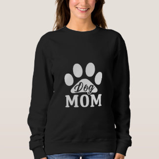 Dog Mom Funny Letter Print Paw Graphic Tee