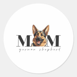 Dog Mom GERMAN SHEPHERD DOG Classic T-Shirt Round Sticker