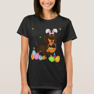 Dog Mom Gift Cute Bunny Dachshund Eggs Easter Day T-Shirt