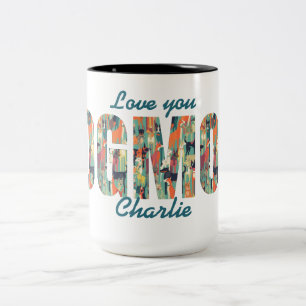 Dog Mom Gift Love You Custom Photo + Name Two-Tone Coffee Mug