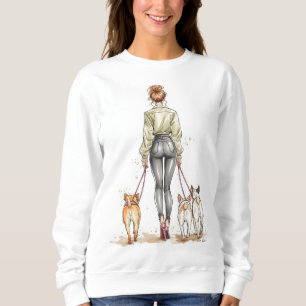 Dog Mom Girl Boss Sweatshirt Urban Chic Dog Walk