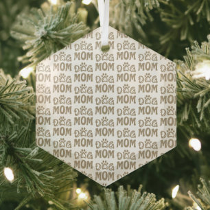 Dog Mom Glass Ornament