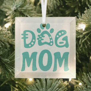 Dog Mom Glass Ornament