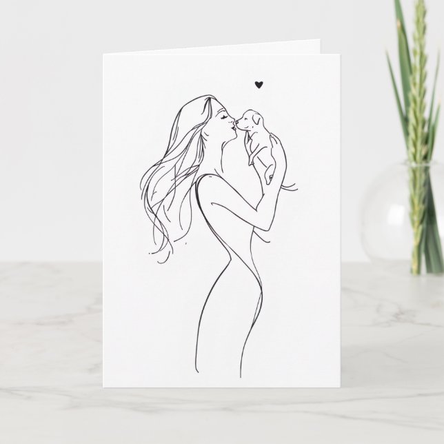 Dog Mom Greeting Card Pet Lover Card (Front)