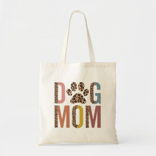 Dog Mom Half Leopard Dog Mama Fur Mom Tote Bag