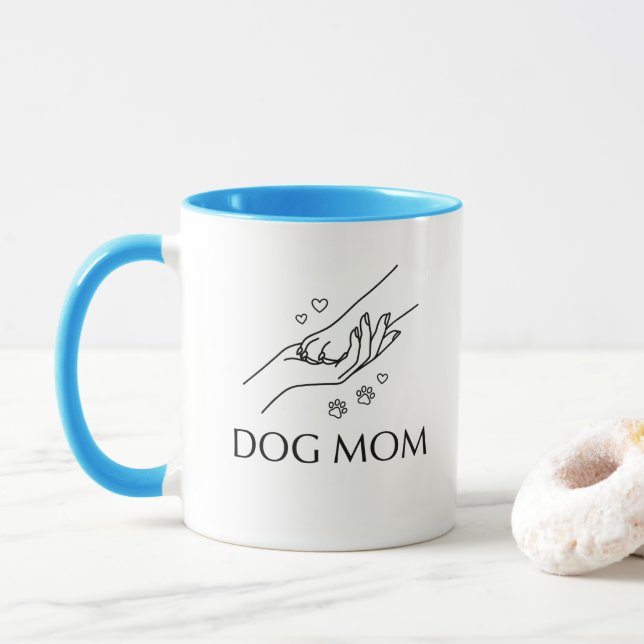 Dog Mom Hand & Paw Mug (With Donut)
