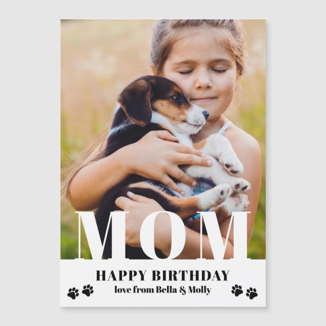Dog Mom Happy Birthday Modern Personalized Photo (Front)