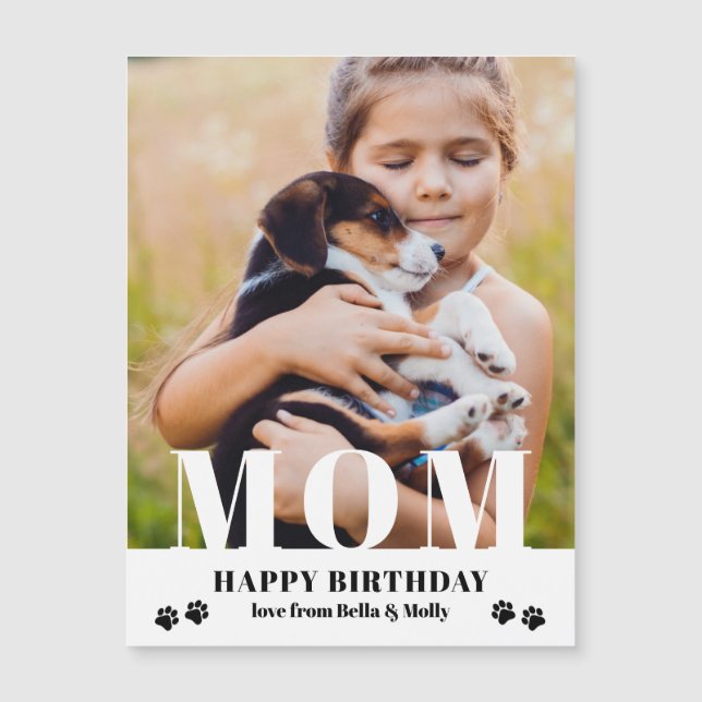 Dog Mom Happy Birthday Modern Personalized Photo (Front)