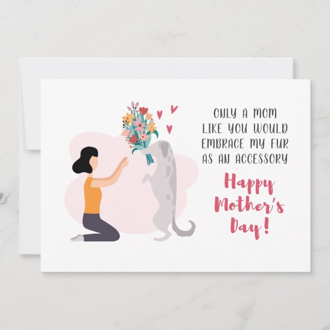 Dog Mom Happy Mothers Day Flowers Holiday Card (Front)