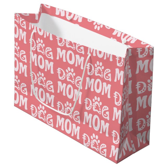 Dog Mom Large Gift Bag (Front Angled)