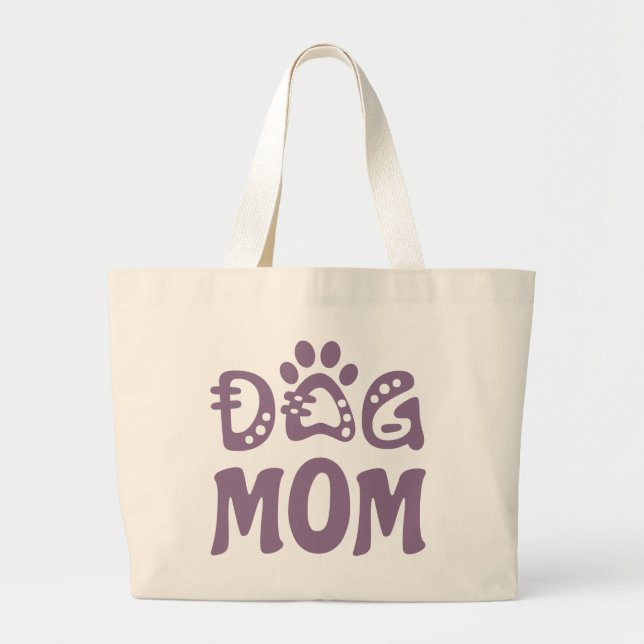 Dog Mom Large Tote Bag (Front)