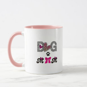 Dog Mom Leopard Heart Mug -Mom Lover Gift 