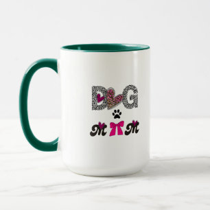 Dog Mom Leopard Heart Mug -Mom Lover Gift 