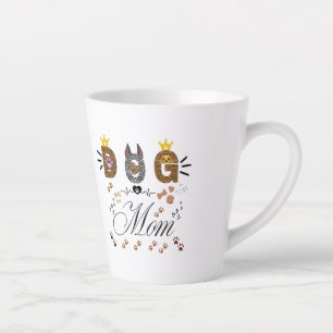 Dog Mom Leopard Print Paw Design/Leopard Dog Mom Latte Mug