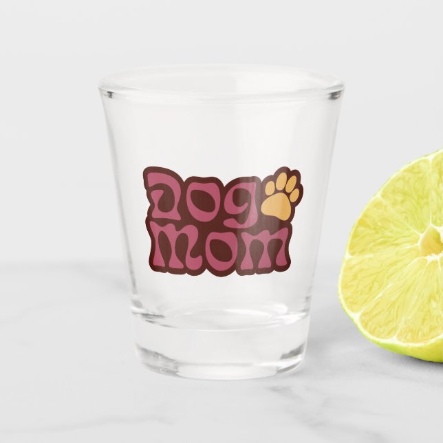 Dog Mom Logo Shot Glass (Front)