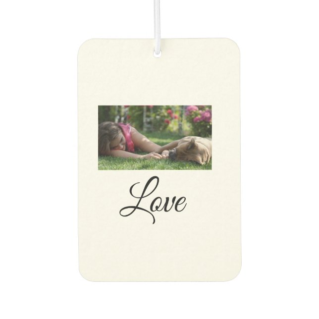Dog mom love add name text pet name lovers air freshener (Front)