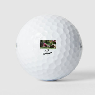 Dog mom love add name text pet name lovers golf balls