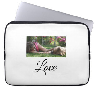Dog mom love add name text pet name lovers laptop sleeve