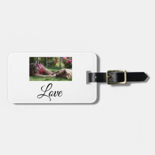 Dog mom love add name text pet name lovers luggage tag