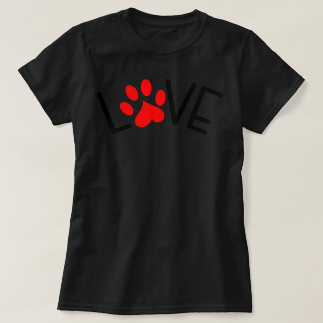 Dog Mom Lover Paw Print Fur Rescue Dog Heart Sweat T-Shirt (Design Front)