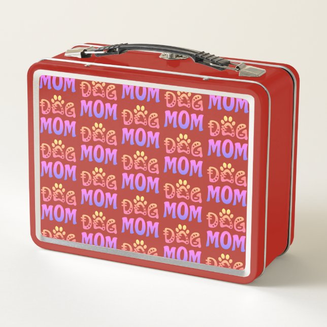 Dog Mom Metal Lunch Box (Back)