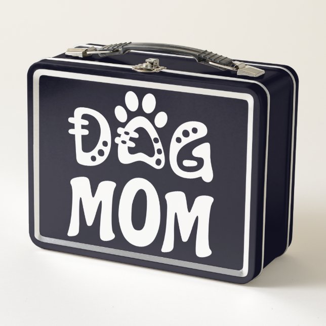 Dog Mom Metal Lunch Box (Front)
