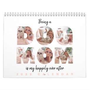 Dog Mom  Modern Photo Collage Custom Text Calendar