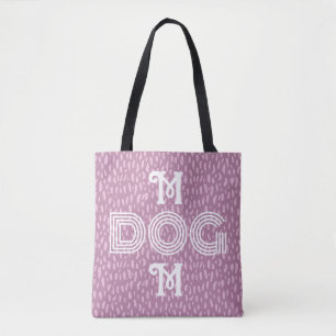 Dog Mom modern typography tote bag pink