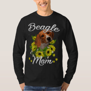 Dog Mom Mother's Day Gift Sunflower Beagle Mom T-Shirt