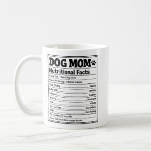 Dog Mom Nutritional Facts Funny Puppy Parent Coffee Mug