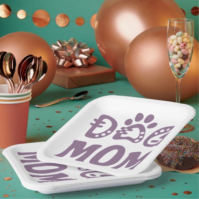 Dog Mom Paper Plate (Multi)