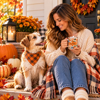 Dog Mom Patchwork Pup Pumpkin Coffee Mug