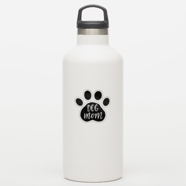 Dog Mom Paw 3" x 3" Custom-Cut Vinyl Stickers (Waterbottle)
