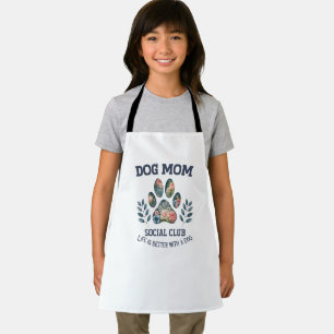 Dog Mom  Paw Floral  Apron