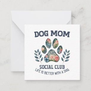 Dog Mom Paw Floral Card
