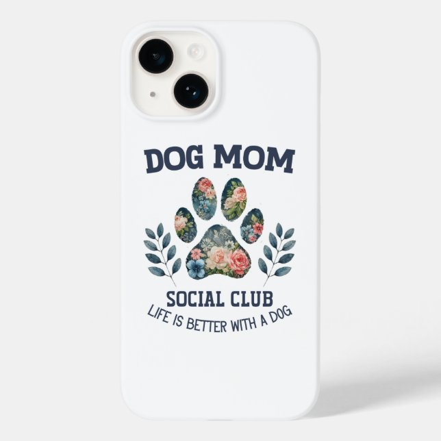 Dog Mom  Paw Floral  Case-Mate iPhone Case (Back)