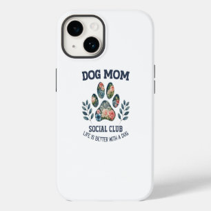 Dog Mom  Paw Floral  iPhone 14 Case