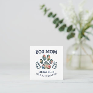 Dog Mom  Paw Floral  Loyalty Card