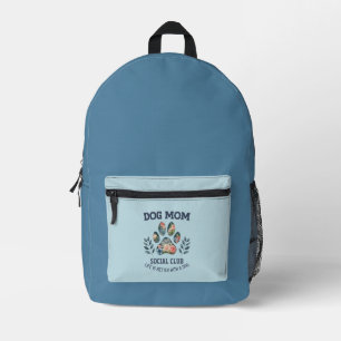 Dog Mom  Paw Floral  Printed Backpack
