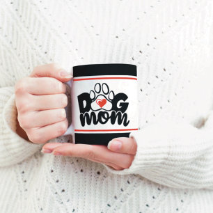 Dog Mom Paw Heart Mug