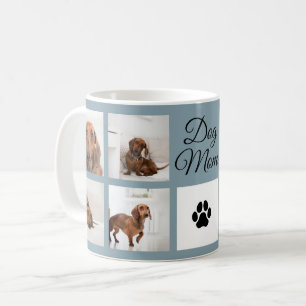 Dog Mom Paw Print Eight Photos Custom Coffee Mug