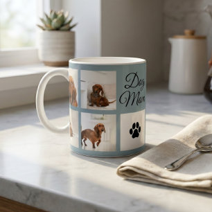 Dog Mom Paw Print Eight Photos Custom Coffee Mug