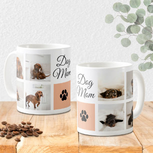 Dog Mom Paw Print Eight Photos Custom Coffee Mug
