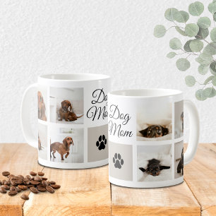 Dog Mom Paw Print Eight Photos Custom Coffee Mug