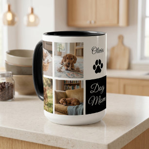 Dog Mom Paw Print Eight Photos Custom Mug